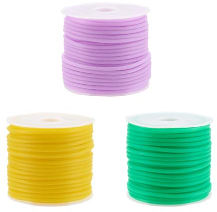 Bestewelry Rotolo di bobina di gomma sintetica tubolare in PVC da 30 m, tubo rotondo da 2 mm, per lavori a maglia, artigianato, punti e creazione di gioielli, RCOR-TA0001-07-Bestewelry