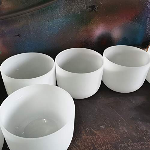 7-12 Note CDEFGAB Set of 7PCS Chakra Frosted Quartz Crystal Singing Bowl (Size : 432hz)