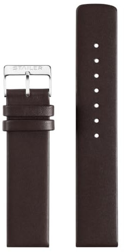 Stailer | Uhrenarmband aus echtem Leder | Lederarmband mit Edelstahl Metall Schließe | 20mm (S) | Braun | Unisex