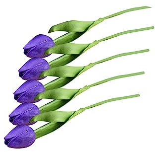 MUSISALY 5stücke Künstlicher Brautstrauß Mit Mini Pu Tulpen Dunkelpurpur Realistische Handgebundene Hochzeitsblumen Für Dekoration Und Geschenkideen Für Hochzeiten Partys Und Zuhause