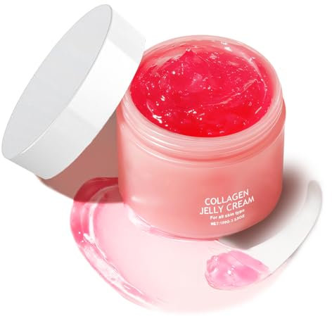 Collagen Jelly Cream, 100g Crema Viso Collagene, Maschera Viso Collagene, Collagen Night Moisturizer, Rifornire Collagenes Viso Adatto a Tutti i Tipi di Pelle