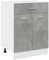 Toshilian Meuble Bas de Cuisine, Armoire Rangement de Cuisine Armoire de Plancher à tiroir Gris béton 60x46x81,5 cm Aggloméré