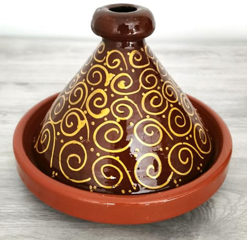 Marokkanische Tajine, Kochtopf, Gartopf, Schmortopf aus Marokko Glasiert, für 2-4 Personen, Original Tontopf handgetöpfert aus Marrakesch