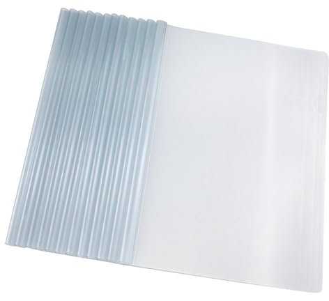 12 Stück Heftumschlag a4 Transparent, Klemmschienen A4 Durchsichtig, Klemmhefter A4 Klemmbinder PP Kunststoff, Bewerbungsmappen