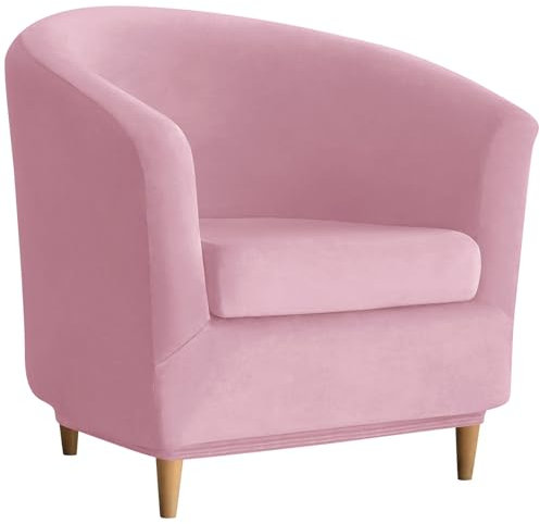 Chesterfield Sesselhussen-Set, 2-teilig, dehnbar, Samt, Schonbezug für Einzel-Club-Stuhl, weicher, abnehmbarer Schutz für Zuhause und Bar, elegantes Rosen-Design