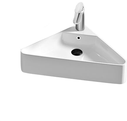 UWYTGF Cloakroom Basin Personalized Corner Washbasin High Temperature Ceramic Triangle Bathroom Sinks Space-Saving Wall-Mounted Sinks Cloakroom Sink