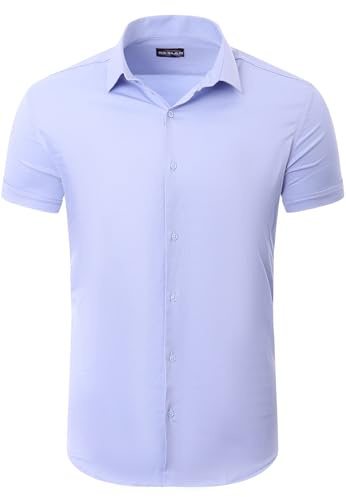 Reslad Hemd Herren Kurzarm Slim Fit | Freizeithemden für Sommer | Stretch Hemden mit optimalen Komfort | Elegantes Business Männer Hemd RS-7025