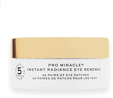 Revolution Pro Miracle Instant Radiant Eyes Renewal Patches, Hydrating & Cooling Undereye Patches, Includes Collagen & Caffeine, Vegan & Cruelty