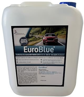 Proquimar EuroBlue | Adblue con Aditivo Anticristalizante – Solución Urea 32,5% para Diésel SCR – con Cánula– Alta Pureza ISO 22241 – Varios Formatos (5 litros)