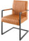 Riess Ambiente Moderner Freischwinger Stuhl Big Aston Echtleder - Vintage Cognac schwarz - Federkern Metall Esszimmerstuhl Ziersteppung