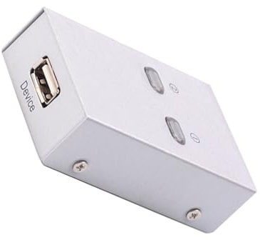 Uonlytech Automatischer USB 2.0 Umschalter für Zwei Geräte Druckerfreigabe ohne Kabel Kunststoff und Metall für Kleines Büro und Zuhause
