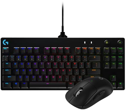Logitech G PRO X SUPERLIGHT 2 SE wireless gaming mouse, 60g, 44K DPI, 888+ IPS, 1 kHz polling + PRO Mechanical Gaming Keyboard (UK QWERTY), Tenkeyless, Clicky Switches, RGB Backlit, PC/Mac - Black