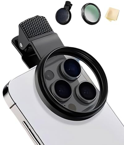 SCJJZ Filtro Polarizzatore CPL 52mm per Smartphone, Lente Polarizzata Clip-on con Custodia, Panno per Pulizia e Tappi Obiettivo, Compatibile con iPhone Samsung e la Maggior Parte dei Cellulari