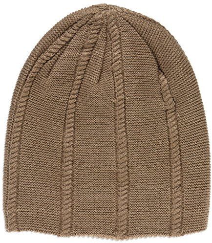 Caspar MU157 gefütterte Feinstrick Beanie Mütze mit stylischem Flecht Muster, Farbe:Sand, Größe:One Size