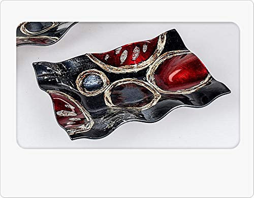 Deko-Teller, Kerzenteller 25x17cm Spirit rot aus Farbglas