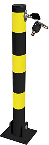 Streetwize – [Heavy Duty] Driveway Folding Round Parking Post, Includes Locks and Bolts – Parking Barrier Anti Theft Security Post Bollard (SWWL8)