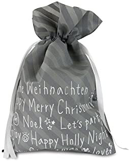 Riffelmacher 19635 - Weihnachts-Tüte mit Text, Größe 30 x 45 cm, Grau, verschließbar, aus Faserstoff, Geschenk, Tasche, Beutel, Verpackung, Weihnachten, Nikolaus, Bescherung