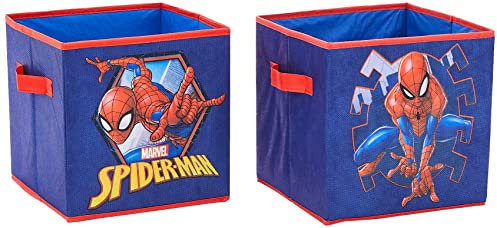 Idea Nuova Marvel Spiderman Collapsible Storage Cubes, Blue