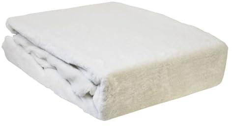 Pötter Heimtextilien GmbH Teddy Flausch Winter Spannbettlaken Spannbetttuch 100x200cm Cashmere Touch Nicky Plüsch Chinchilla Offwhite Grau Anthrazit, Farbe:Weiß