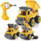 Top Race Voiture télécommandée Jouets STEM pour garçons et Filles de 3 4 5 6 7 Ans | Jouet de Construction RC Camions pelleteuses︱3 en 1 Camion démontable avec perceuse électrique pour Enfants