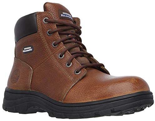 Skechers Herren Workshire Kampfstiefel, Black Embossed Leather, 45.5 EU