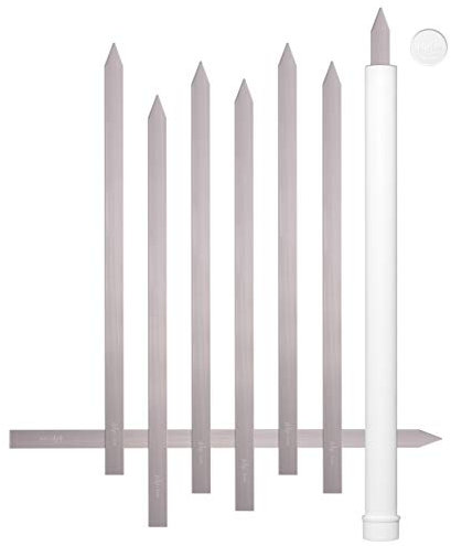 + HOM 8 pinchos planos Kebab de 1 pulgada de ancho, acero inoxidable, mango sin madera, Koobideh persa Kabob, funda de transporte
