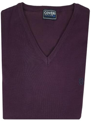 Coveri Maglione Uomo Scollo V Pullover Punta Tinta Unita Elegante Classico Maglioncino