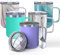 THILY Stainless Steel Insulated Coffee Mug 350 ml Triple-Insulated Travel Cup with Handle and Lid, Keep Coffee Cold, Powder Coated Travel Mug, Matte Lavender