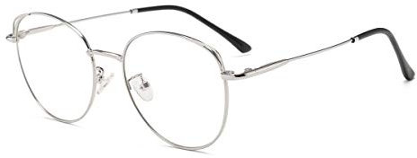 Blaulichtfilter Brille Anti Blaulicht Brille Computerbrille Katzenauge ohne sehstärke Metallgestell Brille Pc Gaming Bluelight Filter Uv Blockieren Blaue Licht Glasses Damen Silber