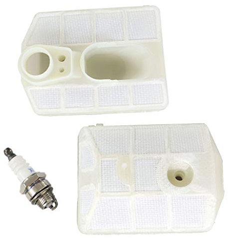 HURI 2x Luftfilter & Zündkerze für chinesische Kettensäge 4500 5200 5800 45cc 52cc 58cc Tarus Timbertech Silverline Kiam Sherwood Raptor Trueshopping Sanli Plantiflex Viron