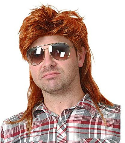 Beweig 80er Herren Meeräsche Perücke Orange Cosplay Halloween Perücke für Kostüm