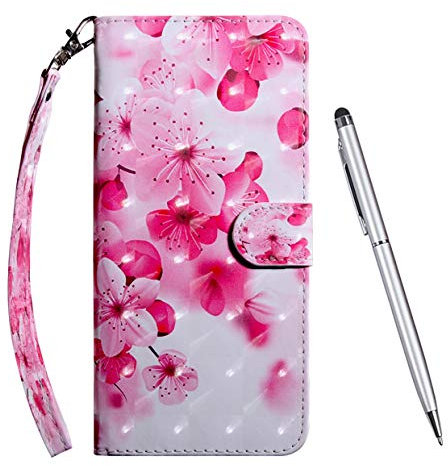 TOUCASA für Nokia 5.4 / Nokia 3.4 Hülle, Handyhülle Brieftasche PU Leder Flip [3D] Case Magnetverschluss Handytasche Klapphülle Tasche Lederhülle Schutzhülle (Kirschblüten)