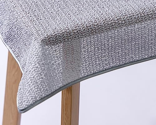 Weichschaum-Tischdecke mit Saum | Hellgrau - Oval - 140x180cm | Schaumdecke | Klassik-Outdoor-Decke | Garten/Terrasse/Balkon | wetterfest | rutschfest