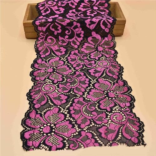Yulakes 5 Yards Stretch Spitzenbordüre Vintage Spitzenborte Spitzenband Zierband Spitze Blume Borte Hochzeit lace Trim Deko Band,Handwerk, Schleifband 18cm Breite (rosa)