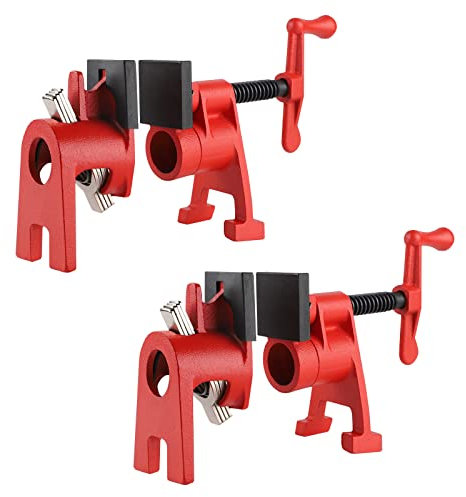 AMIGOB 2Pezzo Morsetto a Vite per Tubi, 3/4 Morsetti per Tubi di Legno Morsa a Vite, Morsetti a Sgancio Rapido Clamp Wood, 26,5mm Morsa a Vite Tubo con Morsetto a H, Tubi di Legno Morsa a Vite(Opaco)
