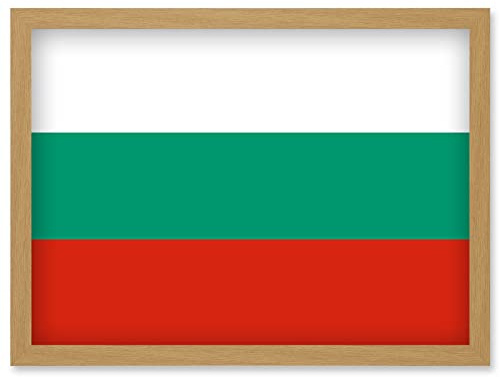 Artery8 Bulgaria National Flag Patriotic Vexillology World Flags Country Region Poster Artwork Framed Wall Art Print A4