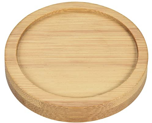 M METERXITY 6 Lot Jardinière Soucoupes - Bambou Rond Fleur Pot goute Plateaux Appliquer pour Extérieur/Jardin (6.5cm OD)
