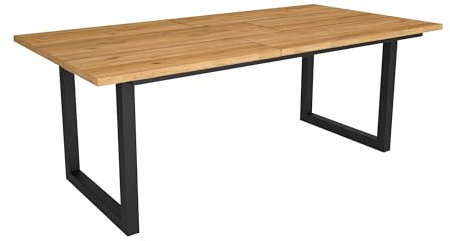 Skraut Home - Esstische | 10 Personen | 200 | Robust und stabil Dank Seiner Struktur und solide Beine | Ideal für Familienversammlungen | Eiche | Industrielles Stil