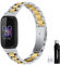 Gheper Metall Uhrenarmband Kompatibel mit Fitbit inspire 3 Edelstahl Armband Ersatz für inspire3 Smartwatch Zubehör für Damen Herren