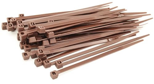 200 Pezzi Fascette Plastica Marroni 100 * 2.5 mm, MgcTolBox Piccole Fascette Elettricista in Nylon | Piccole Fascette Colorate | Marrone