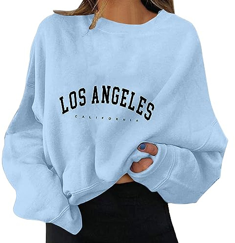 Pull Femme Pull Femme Casual sans Capuche Sport Sweat-Shirt Col Rond Manches Longues Original Pullover Casual Hoodie Top Haut Sweater Mode Chemisier Blouse Tunique Top