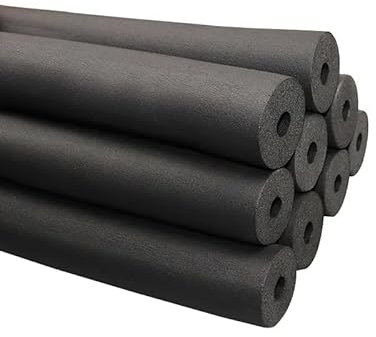 10 Stück PE Rohrisolierung 1.8m, Heizungsrohr Dämmschale isoliert, für HVAC, Wasser, Luft, heiß, kalt, innen, außen, Rohre(TK: 15mm/0.6in,ID:43mm/1.7in)