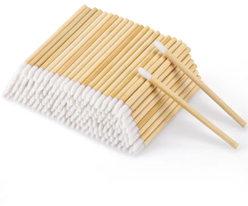 200pcs Disposable Bamboo Handle Lip Brushes Lipstick Lip Gloss Wands Applicator Makeup Tool
