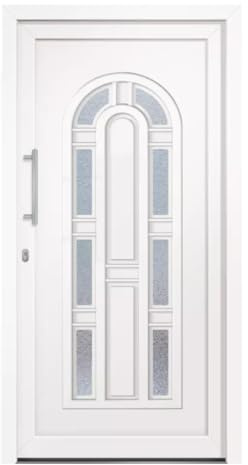 HORI Eingangstür Kunststoff Komplettset - Classic – Moderne Hauseingangstür mit Stahlverstärkung, Wärmeschutz & 5-fach-Verriegelung - Farbe: Weiß - DIN links - Modell: Classic - 2100 x 1100 cm