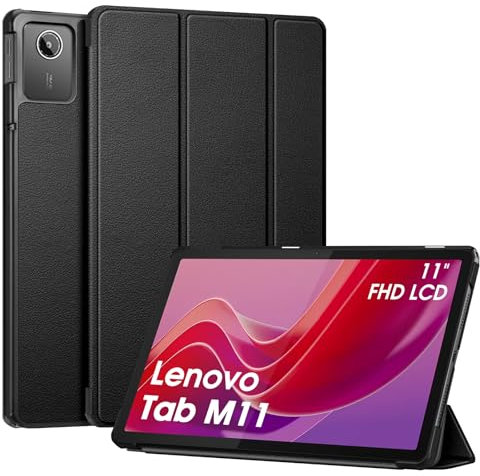 FINTIE Custodia Compatibile con Lenovo Tab M11 (TB330) 11 Pollici 2024 Tablet con Portapenna, Sottile Leggero Case Posteriore Opaca Rigida Traslucida Cover con Auto Sveglia/Sonno, (*Nero)