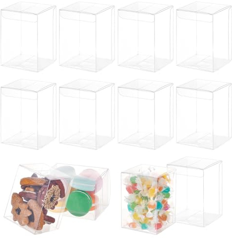 BENECREAT 20 rechteckige Geschenkbox Aus Transparentem Kunststoff, 7x7x10cm Großer Geschenk-Organizer Aus PVC-Kunststoff, Geschenkverpackungszubehör Für Geschenkverpackung Zum Valentinstag
