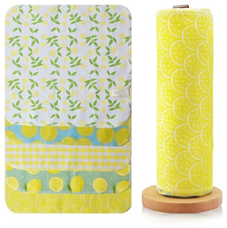 BreodyEco Wiederverwendbare Papierhandtücher – Vorteilspackung mit 25 Jumbo-Papierhandtüchern, große papierlose Papierhandtücher, wiederverwendbare Baumwolltuchservietten, alternative waschbare Rolle,