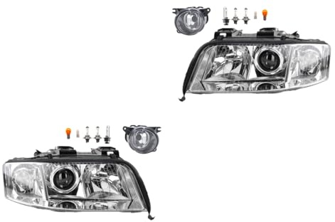 Johns, Scheinwerfer Satz Xenon passend für Audi A6 4B 08/2001-01/05 D2S H7 Links & Rechts + Nebelscheinwerfer + Leuchtmittel