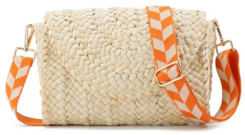 SUKUTU Mujeres Paja Hombro Bolso Tejido Bolso Bolso Bolso Bolso sobre Cartera Playa Bolsa Crossbody