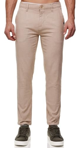 Indicode Herren INRemy Chinohose aus Baumwollmischung | Herrenhose Freizeithose für Männer Cornstalk, 32/32